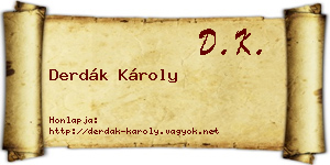 Derdák Károly névjegykártya
