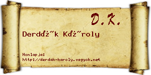 Derdák Károly névjegykártya