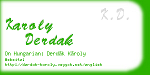karoly derdak business card