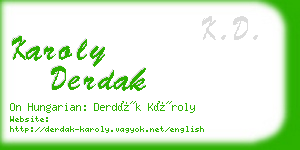 karoly derdak business card